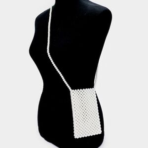 New Faux Pearl Bead‎ Beaded Crossbody Phone Bag
